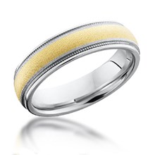 Gold Inlay Band with Millegrain 